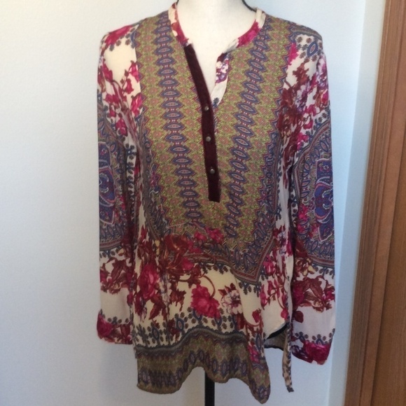 Aratta Silent Journey Colorful Print Top Sz-XS - Picture 1 of 6